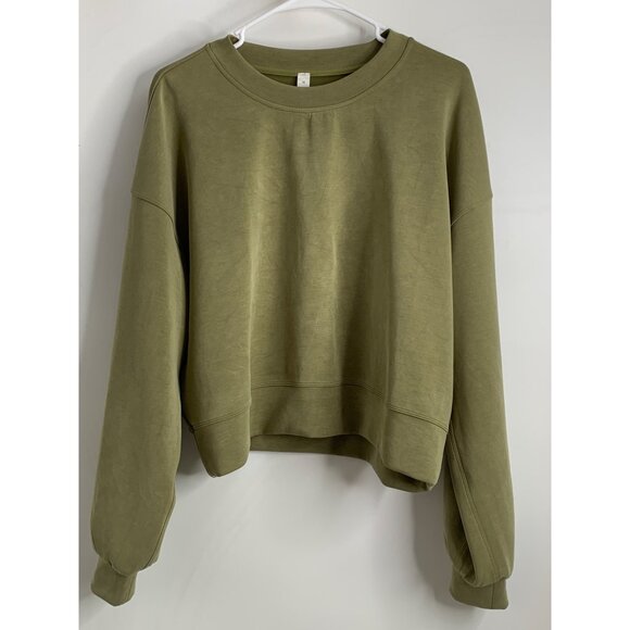 Lululemon Softstreme Perfectly Oversized Cropped Crew Size 10 7179 Army Green - Picture 4 of 15